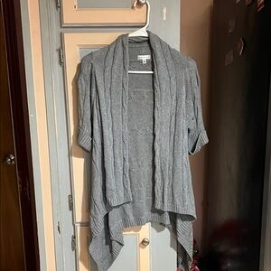 Gray Open-Front Women's Sweater